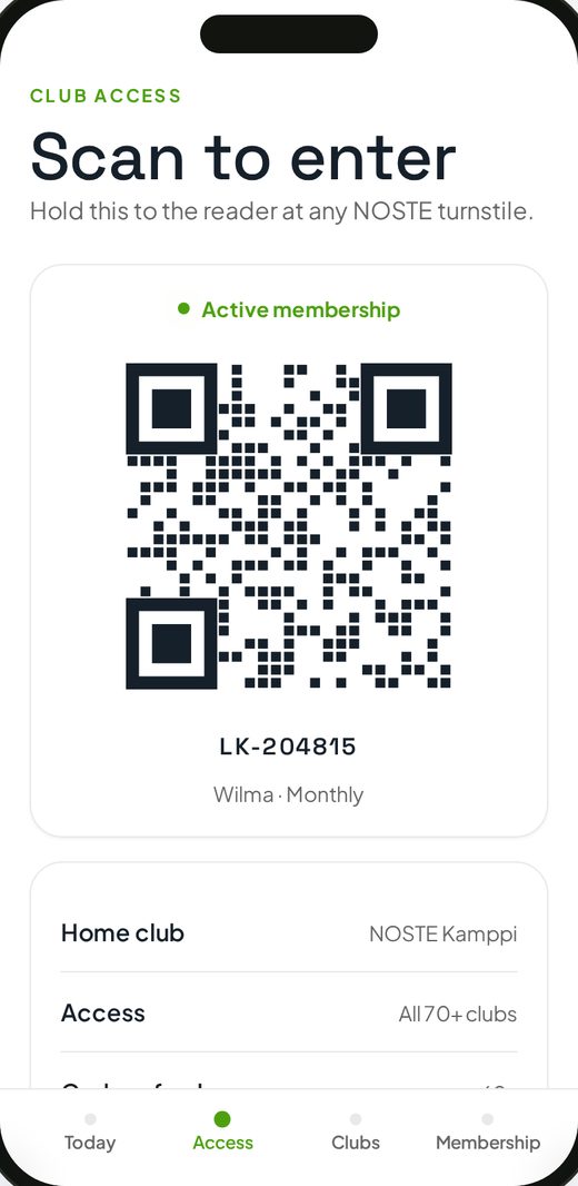 Acceso al gimnasio por QR